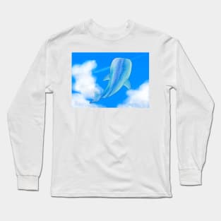 whale shark swimming in the sky Long Sleeve T-Shirt